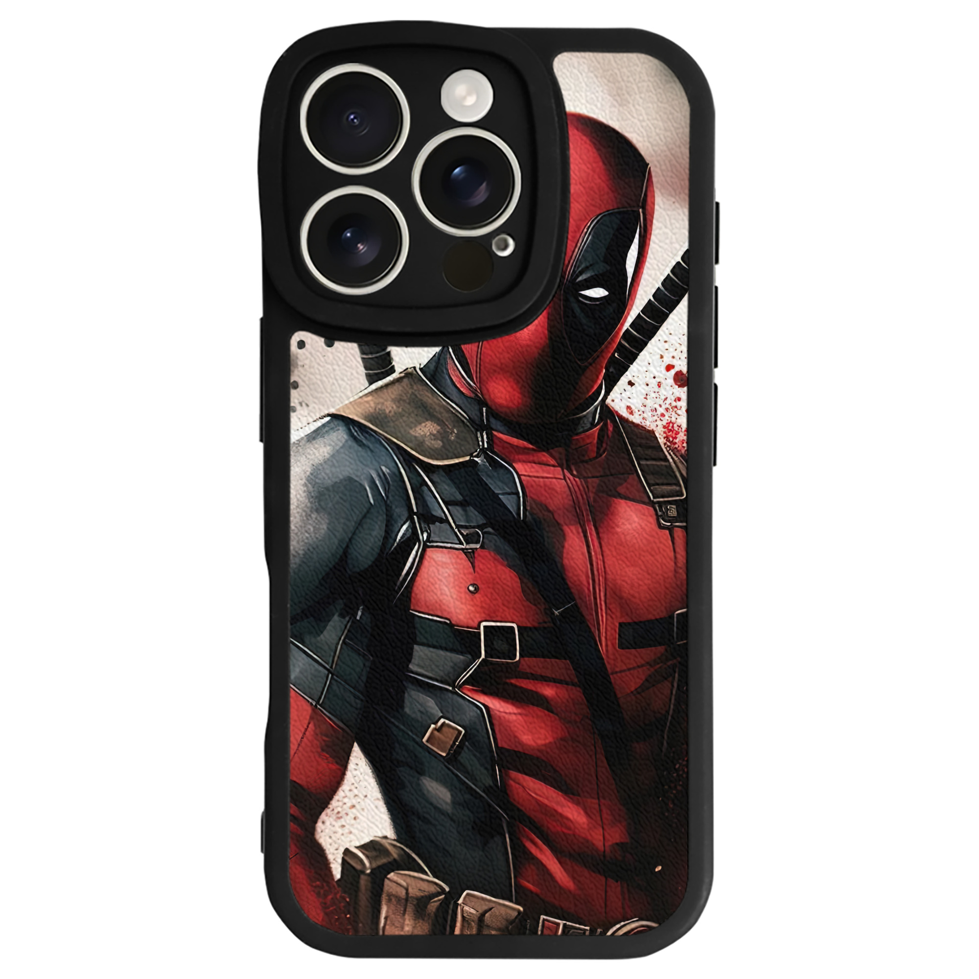 （画像用） Deadpool デッドプール 【iPhone 16シリーズ対応】シリコンスマホケース（レザー調） 材質：シリコン